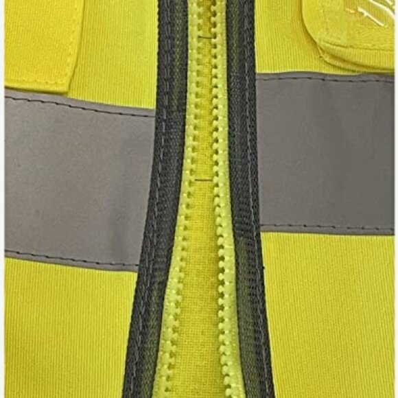 REFLECTVIVE VEST HIGH VISABILITY DAY / NIGHT -NEON YELLOW -ZIPPER FRONT SIZE XL - Picture 5 of 12